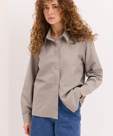 Жіноча смугаста сорочка oversize сіра