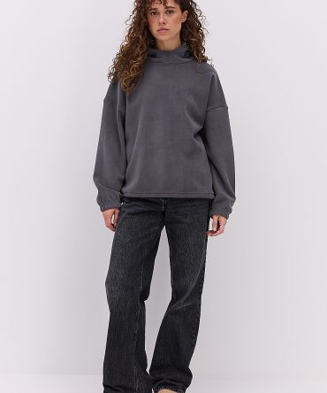 Жіноче флісове худі графітового кольору