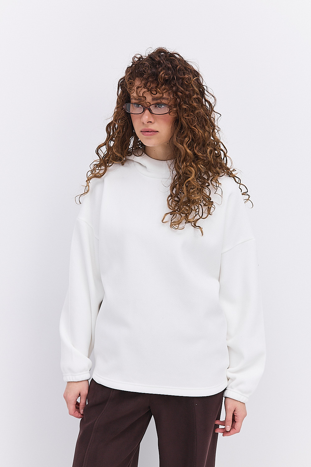 Жіноче флісове худі молочного кольору