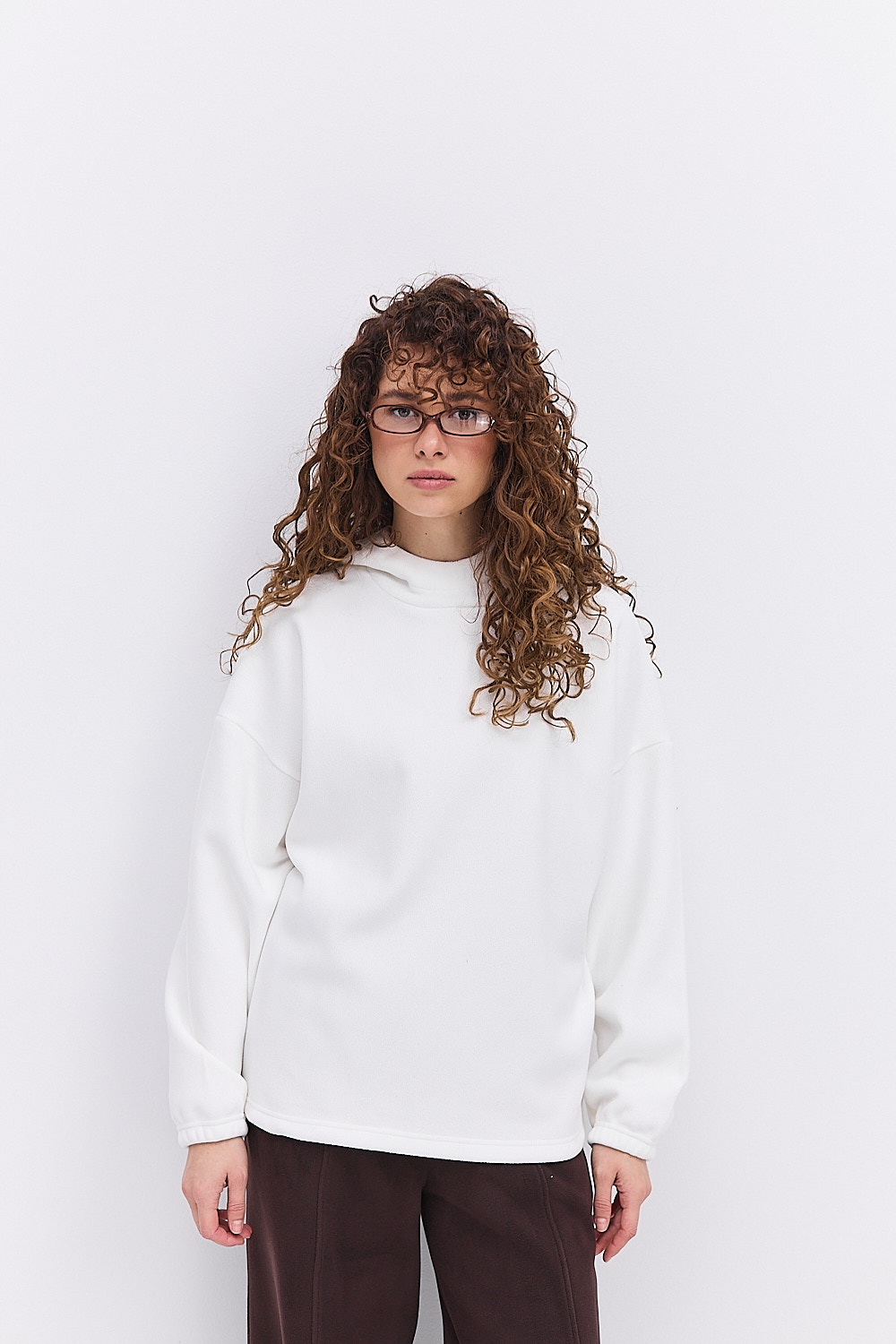 Жіноче флісове худі молочного кольору