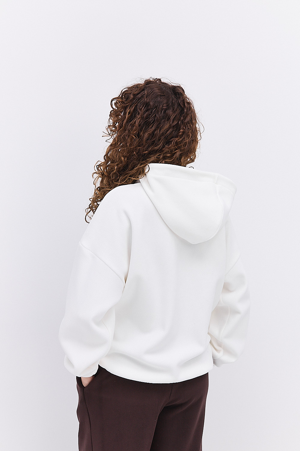 Жіноче флісове худі молочного кольору