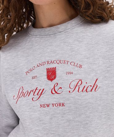 Жіночий спортивний костюм з утепленого трикотажу сірий меланж з принтом Sporty & Reach