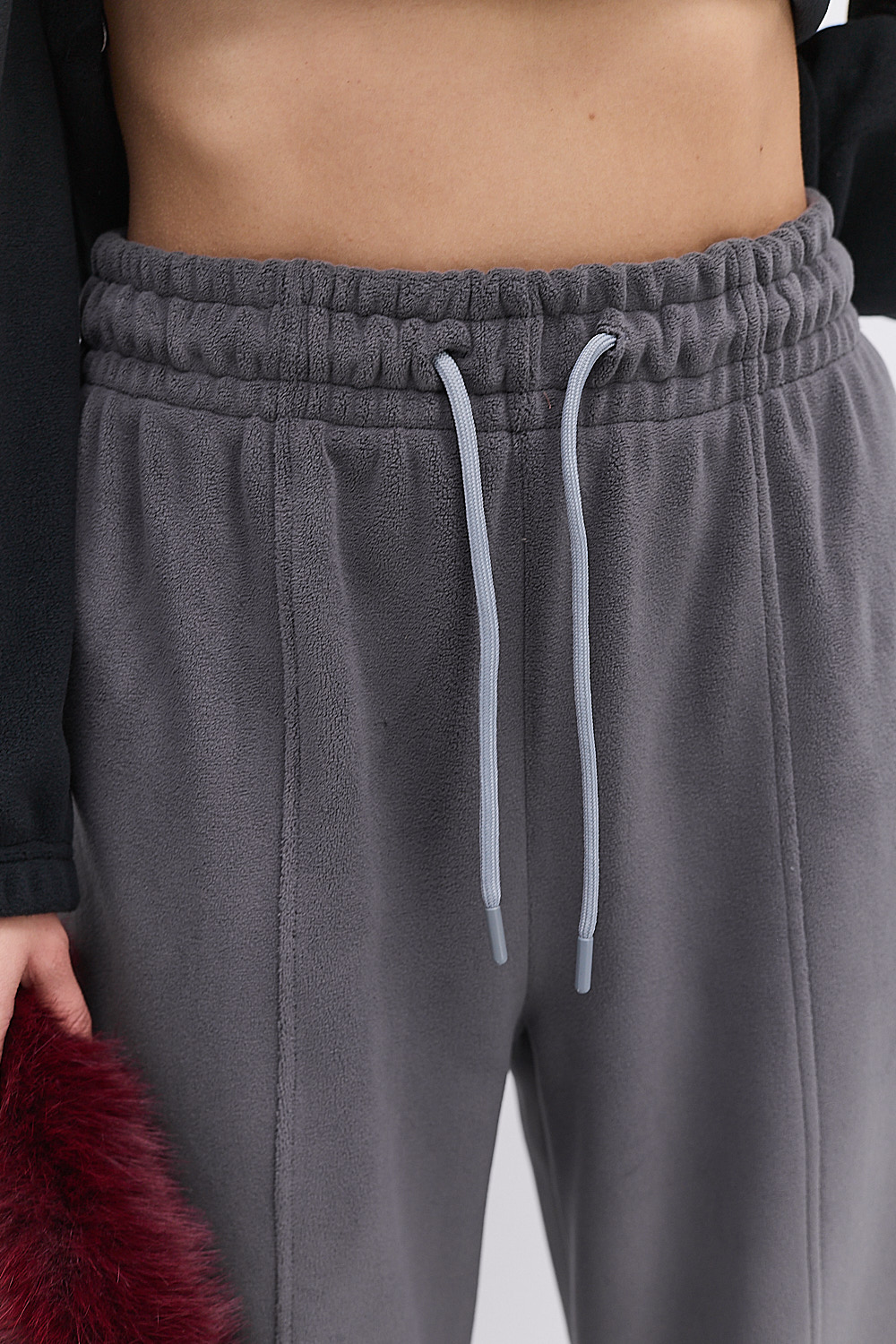 Теплі спортивні штани жіночі з флісу сірого кольору