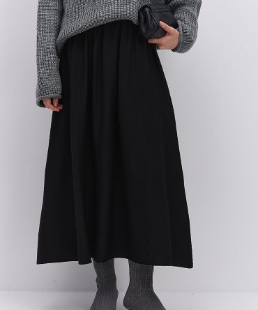 Спідниця міді чорна з жатого штапелю