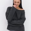 Жіночий в`язаний джемпер oversize графітовий