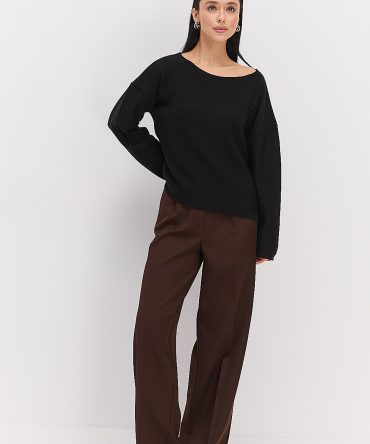 Жіночий в`язаний джемпер oversize чорний