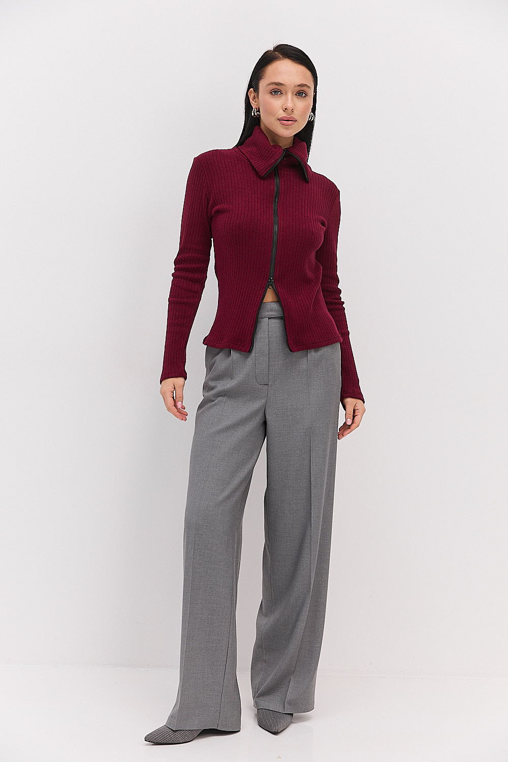 Жіночі палаццо з потаємними застібками сірі