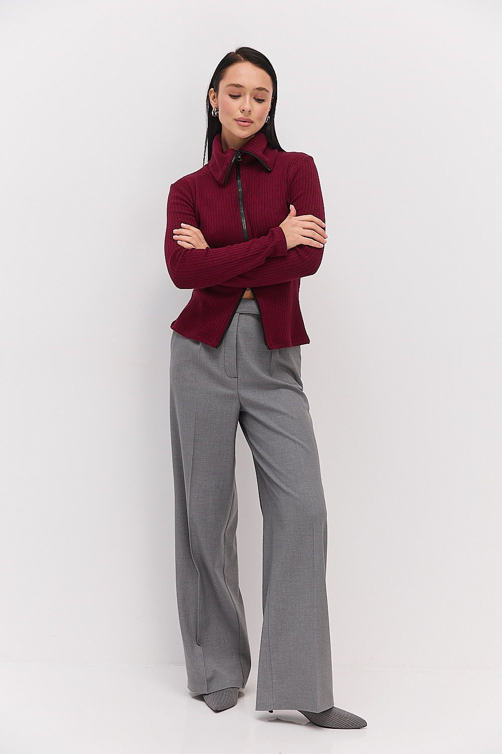 Жіночі палаццо з потаємними застібками сірі