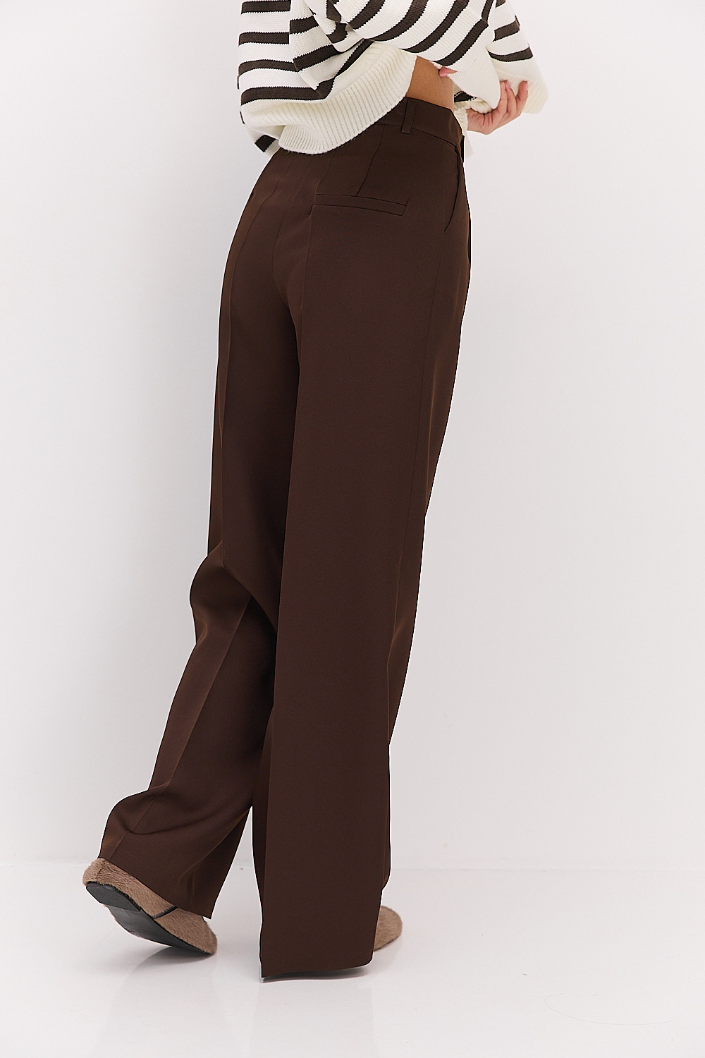 Жіночі палаццо з потаємними застібками темно-шоколадні
