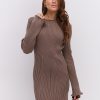 Коротке в`язане плаття темно-кавового кольору