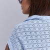 Жіноча в`язана хустина ажурна світло-блакитного кольору
